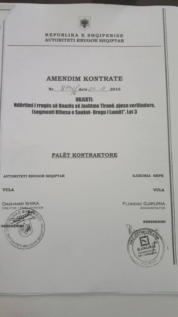 Dosja me firmen e Dashamir Xhikes ne 2016