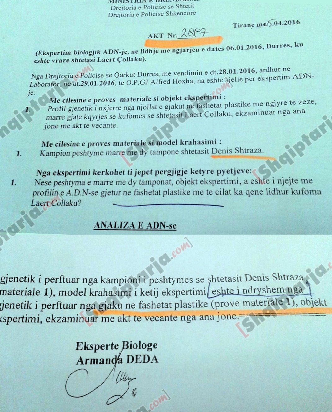 denis shtraza gjyqi analiza