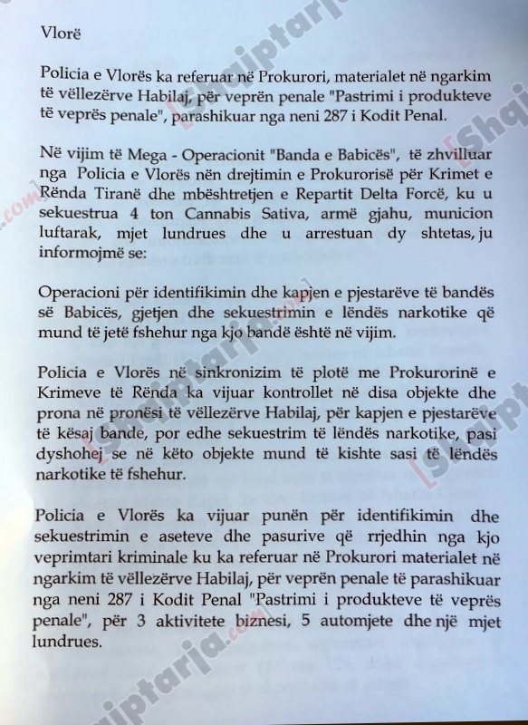 policia vlore sekuestro habilajve