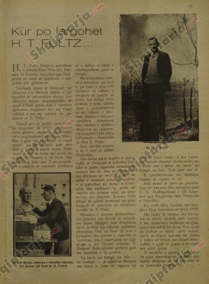 Faksmile e artikullit %u201CKur po largohet z. Fultz