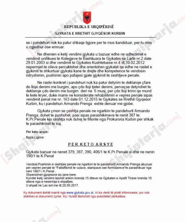 vendimi i rrethit gjyqsor