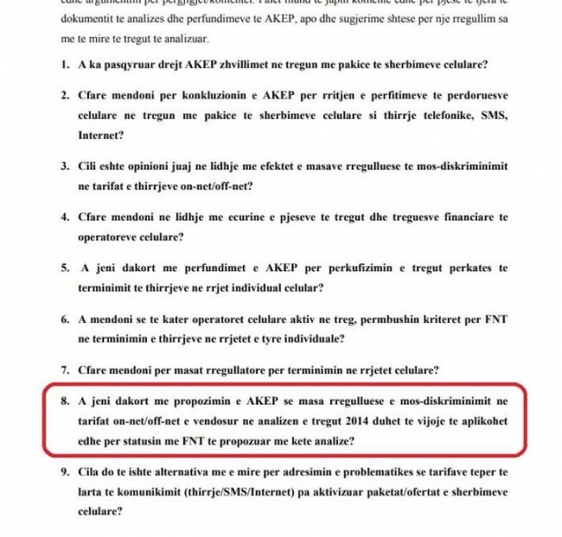 %u200BPyetja mbi të cilën u bë konsultimi