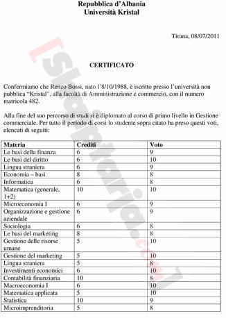 lista notave italisht