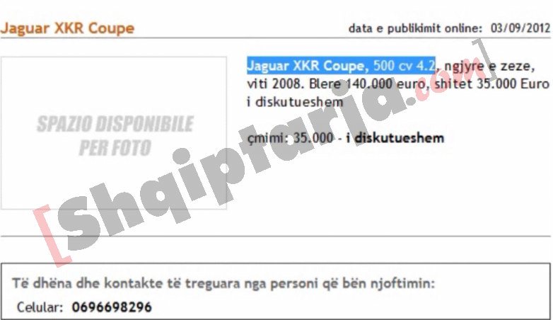 njoftimi celesi makina jaguar asllan patrioti masimiliano nikolini