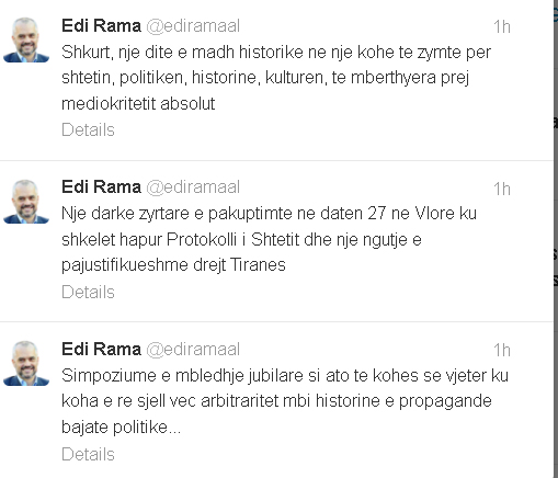 rama ne twitter per 28 nentorin 