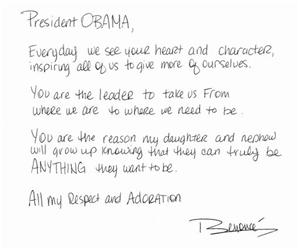 Letra e Beyonces per Obamen