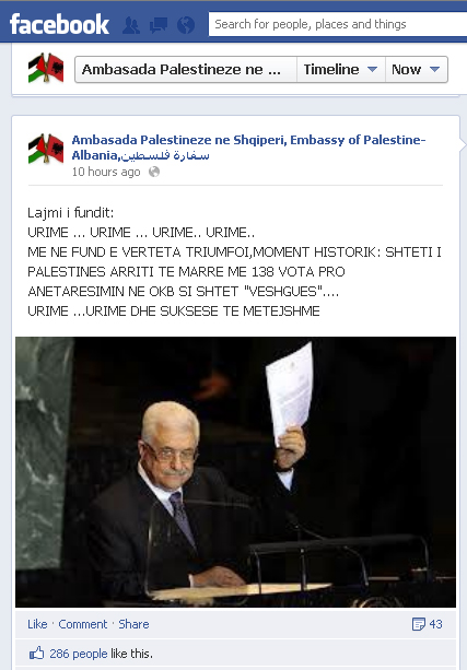 urimi i ambasades palestineze në fcb