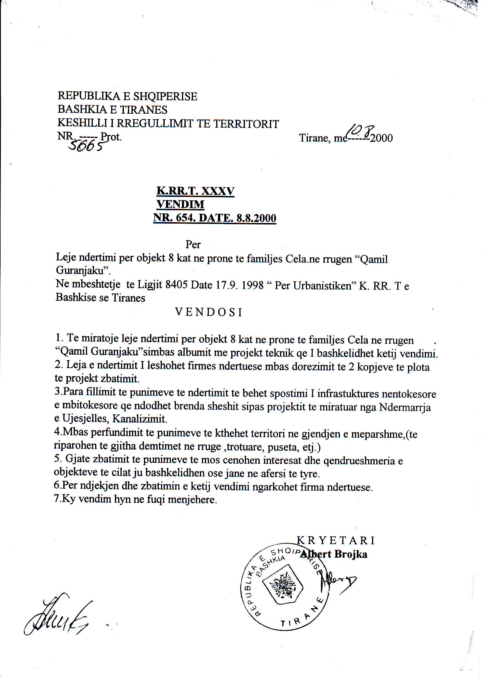 leje ndertimi dokument