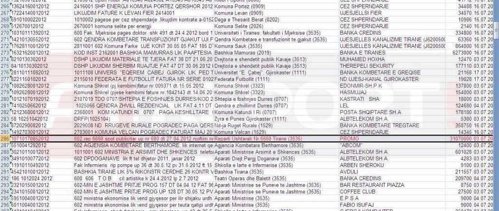fatura e ministrise se mbrotjjes