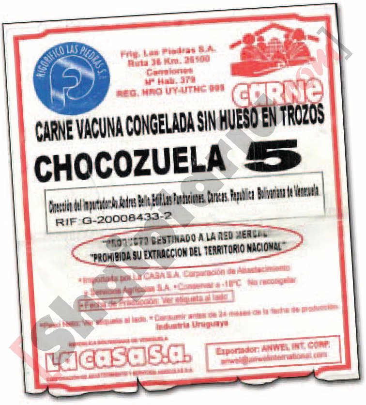 vula e mishit të kontaminuar që vjen nga Venezuela me logo