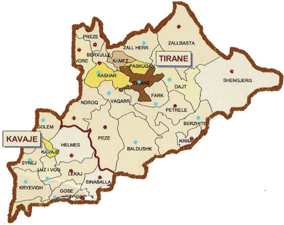 Harta e Qarkut të Tiranës