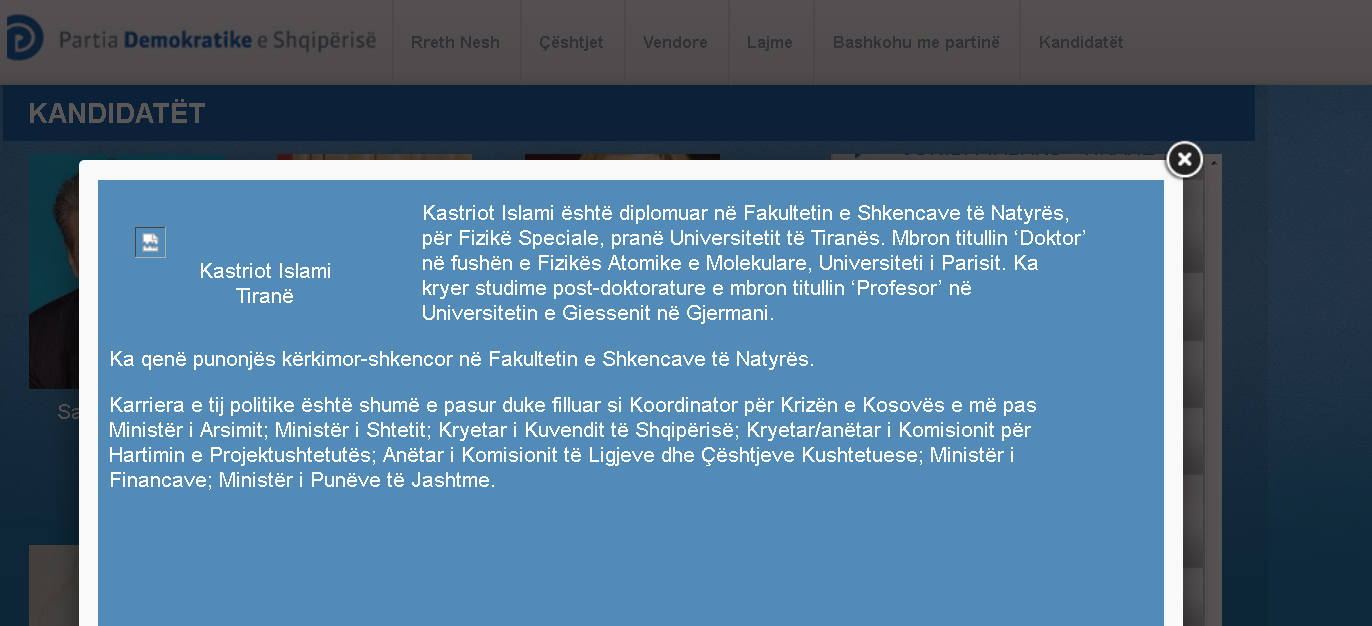 kastriot islami CV 