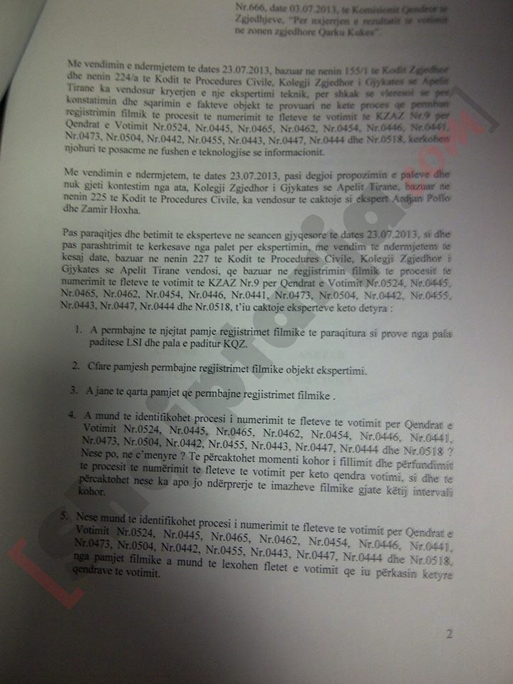 vendimi i kolegjit per kukesin