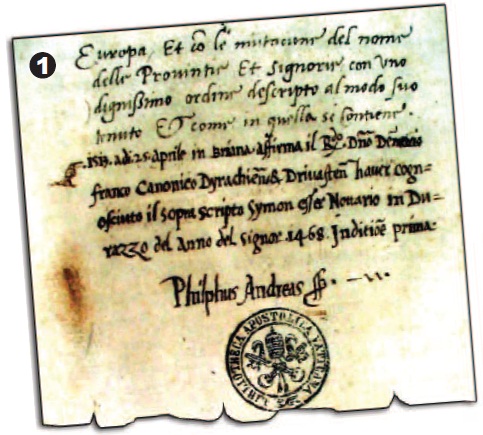 Fleta e fundit e njërit prej dorëshkrimeve të pabotuara për Engjelloret e Drishtit nga viti 1468