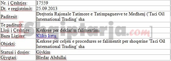 faksimile e gjykates per tacin